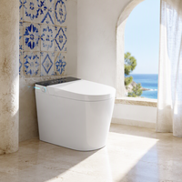 Toilette intelligente avec protection anti-éclaboussures en mousse, chasse d'eau automatique, siège chauffant et design de salle de bain moderne
