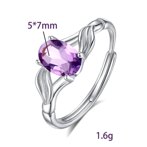 Anillos Ajustables de Plata 925 de Fábrica, Resistentes al Deslustre, con Piedras Naturales Ovaladas, Joyería de Alta Calidad para Mujer, Regalo de Cumpleaños para Ella - Product Image 6