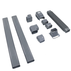 Kit de Cubierta Decorativa de PVC Gris para Tuberías de Aire <span class=keywords><strong>Acondicionado</strong></span> Mini Split, Cubierta Delgada para Ductos de 3-6 Pulgadas, Cubierta para Tuberías HVAC - Product Image 3