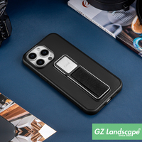 Couverture de téléphone portable d'affaires béquille pliable à 2 angles porte-doigt élastique personnalisé étuis de téléphone portable antichoc pour iphone