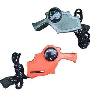 Vente en gros de survivants en plein air avec sifflet de survie à décibels élevés thermomètre à boussole sifflet multifonctionnel - Product Image 1