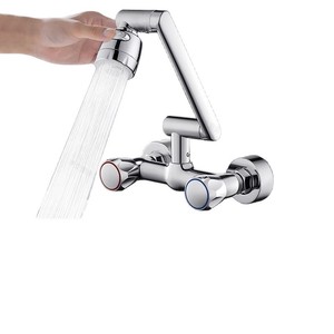 ก๊อกผสมติดผนังแบบสองมือจับ หมุนได้ 360 องศา สำหรับอ่างล้างจานในครัว - Product Image 2