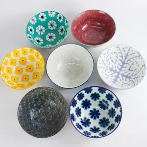 사용자 정의 중국 도매 세라믹 그릇 플레이트 4.5 인치 6 인치 양면 인쇄 보헤미안 세라믹 그릇