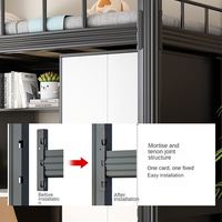 Meilleure vente lit et canapé superposé Loft cadre en métal pour adulte avec bureau fer noir double pont Decker pour