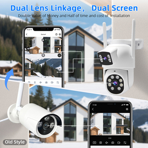 3MP ống kính kép DOME PTZ Camera WIFI IP CCTV Mạng an ninh 360 theo dõi nhà ngoài trời không dây được xây dựng trong mic - Product Image 6