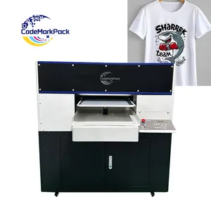 Codemarkpack New Flatbed T Shirt Printing Machine Dtg Garment Printer For Cotton Fabrics