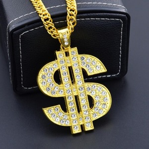 Mode <span class=keywords><strong>dollar</strong></span> logo bijoux <span class=keywords><strong>en</strong></span> <span class=keywords><strong>or</strong></span> saoudien laboratoire diamant pendentifs - Product Image 3