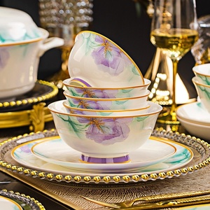 Service de vaisselle en céramique, ensemble de bols et d'assiettes en porcelaine fine pour la maison, vaisselle fournie par l'usine comme articles cadeaux - Product Image 3