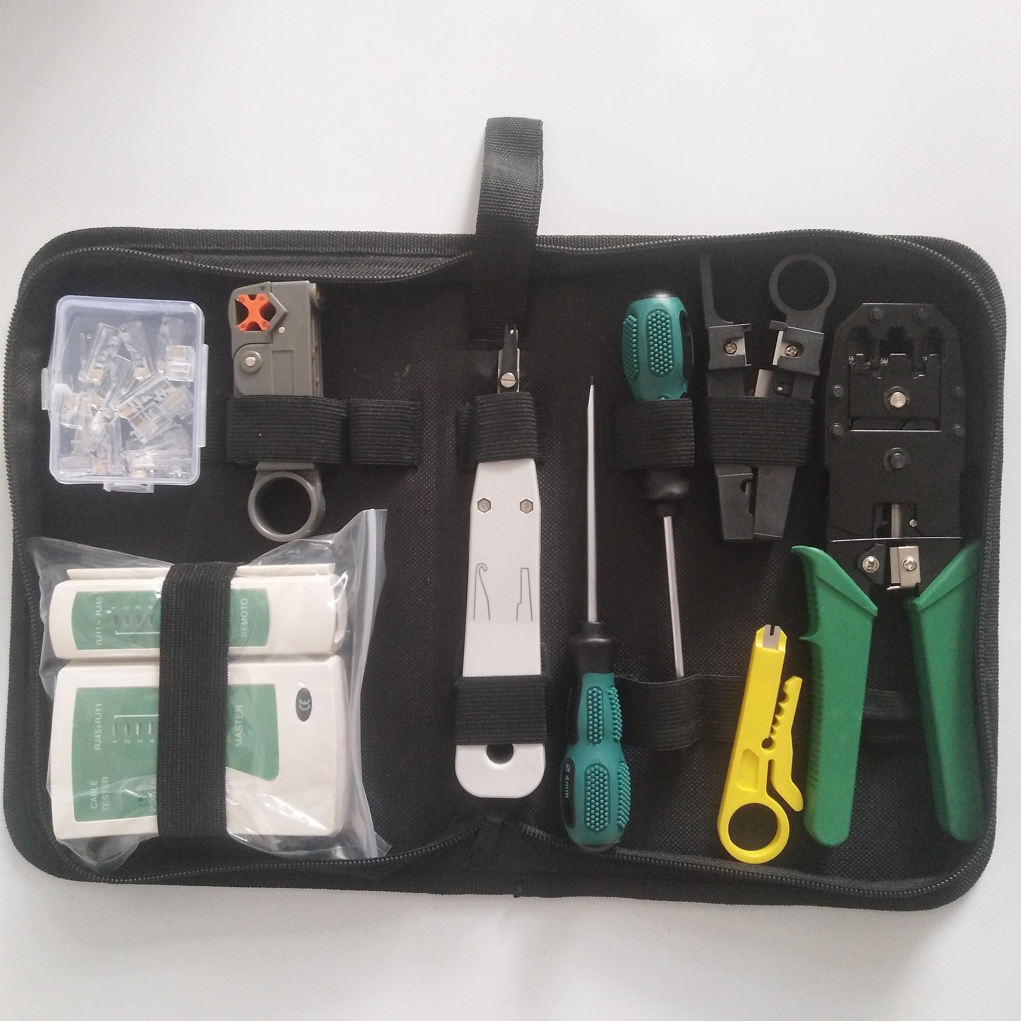 Network Cable Crimper Tool Kit - RJ45 RJ11 Crimp Tool With Wire Stripper