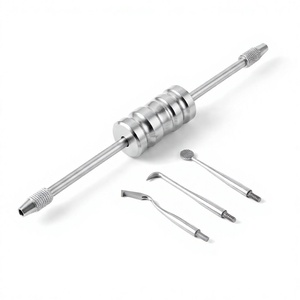 OPTITECH HEALTHCARE Dental Surgical Grade Stainless Steel Manual Crown Remover Kit <b>3</b> Attachments Tips CE Certified Padded Grip - Product Image 1