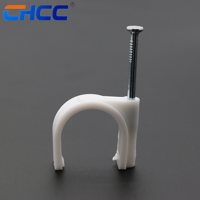 Wholesale Cable Clip 7mm Round Cable Holder PE Metal Cable Clip  16mm