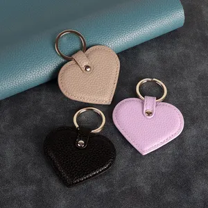 Cute Leather Heart Keychain blanks Charme Iniciais Personalizadas Leather Keychain logotipo personalizado personalizado Keyring Promoção Presente