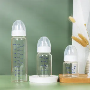 Высокое качество Термостатические без добавления бисфенола А Стандартная детская лучшая стеклянная бутылка для новорожденных