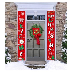 Decorazioni natalizie da esterno di alta qualità grazioso stendardo pendente distico per portico parola striscioni di natale - Product Image 3