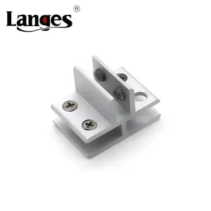 Adjustable No-drilling Aluminum Alloy Glass Cabinet Connecting Fence Displays Connector T Shape Fixing Clip Clamp