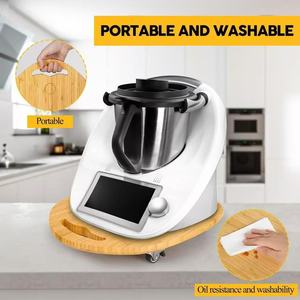 Dongfeng Wooden <b>Sliding</b> Mixer Base Oval Bamboo Kitchen Countertop Tray For Food Processor Coffee Machine Appliance - Product Image 2