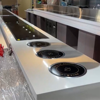 Installation intégrée plateau chauffant électrique étanche verre trempé tapis chauffant pour aliments Buffet plaques chauffantes Pad Board pour aliments