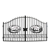 Conception de porte de luxe en fer forgé enduit de poudre galvanisée