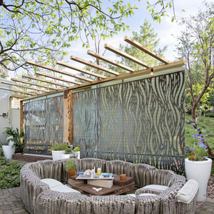 Gần đây ngoài trời Patio trang trí nhôm tấm màn hình bọc thép bên hàng rào tường laser cắt cho sự riêng tư hàng rào lưới mắt cáo cửa - Product Image 2