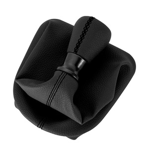 Couvercle de pommeau de levier de vitesse pour Peugeot, en cuir noir avec surpiqûres, protection anti-poussière pour remplacement et réparation - Product Image 4