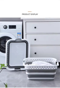 Panier à linge pliable 38L en plastique avec poignée pour salle de bain, enfants, adultes, usage domestique - Vente en gros usine - Product Image 2