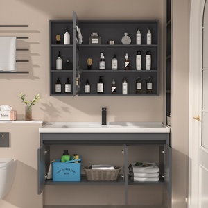 <b>Small</b> sized thickened honeycomb space aluminum ceramic integrated basin intelligent <b>mirror</b> cabinet bathroom cabinet - Product Image 3