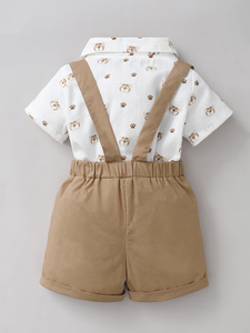 <strong>Baby</strong> <strong>Boy</strong> Clothes 6 Month Summer Short Outfit <strong>Sets</strong> <strong>Baby</strong> <strong>Boys</strong> Short Sleeve Tiger Tops <strong>Suspender</strong> Shorts 2PCS <strong>Set</strong> White