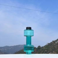 Bouteille d'eau sportive en forme d'haltère, gourde de fitness en plastique
