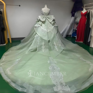 Vestidos de Quinceañera Verdes Wx142 para Niñas de 15 Años, Vestido de Fiesta con Espalda de Encaje y Cordones, Falda de Princesa Jancember - Product Image 5