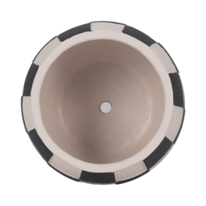 Vaso per Fiori Moderno Rotondo a Scacchiera, Fioriera Decorativa per Arredamento Casa, Design con Motivo Grafico - Product Image 5