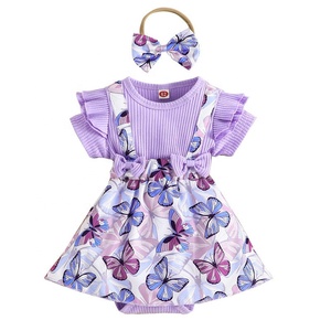 Conjunto Adorable para Bebés Niñas Recién Nacidas de 0 a 18 Meses, Mameluco de Manga Corta con Cierre de Botones a Presión, Suministro ODM - Product Image 1
