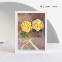 Cadre photo rose élégant fait à la main au crochet fleur tricotée pour décor de bureau à domicile décoration de bureau artificielle durable