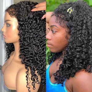 Livraison gratuite, perruque en dentelle HD 13X4, cheveux crépus bouclés, avec cheveux de bébé bouclés, bords naturels, type 4C, cheveux crépus, perruques en cheveux humains - Product Image 6