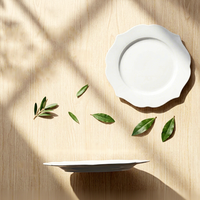 Service d'assiettes en porcelaine fine de haute qualité, 10,5''/8,5''/6,5'', pour les réceptions - Assiettes chinoises blanches