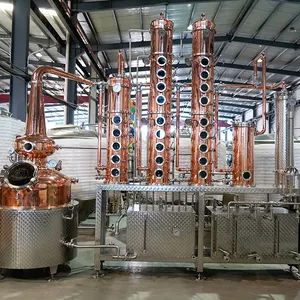 Kolom peralatan penyulingan 500L masih uap panci panas elektrik Gin Rum wiski Vodka Brandy penyulingan mesin