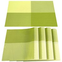 Napperons à grille noir et blanc tapis de Table tissés en vinyle lavable napperon de salle à manger lavable pour la cuisine