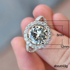 Anello di fidanzamento Hearts and Arrows per donna, elegante gioiello da sposa - Product Image 5