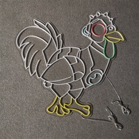 Enseigne au néon LED imperméable, enseigne de poulet pour affichage publicitaire, provenant d'une usine chinoise