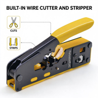 Pince à sertir RJ45 traversante multifonction 8P 6P pour câbles Ethernet, compatible CAT5 CAT6 CAT7 et clip métallique