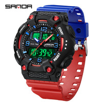 Sanda 6181 luxe étanche horloge fabricant hommes Relogio Masculino numérique sport lumineux montre de mode affichage LED montre