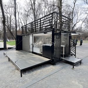 Conteneur d'expédition rectangulaire intégré, économique et contemporain, sur mesure, pour boutique de bubble tea, construction robuste, haute qualité - Product Image 1