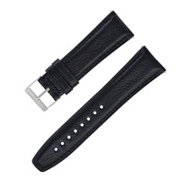 Bracelet de montre en cuir véritable avec bordure, boucle à ardillon carrée, ajustement universel pour montres connectées 20-24mm, accessoires de charme