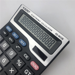 Kadio Electronic Calculator KD-9633B 12 Digit Large Screen Black Plastic Office Use - Product Image 3