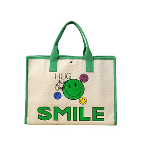 2023 패션 멀티 기능 재활용 캔버스 토트 백, 여성을위한 아름다운 패턴 창-쇼핑 해변 놀이/ - Product Image 1