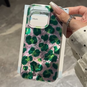 Custodia per telefono per <span class=keywords><strong>iPhone</strong></span> 16 15 14 13 11 12 Pro X XR <span class=keywords><strong>XS</strong></span> 16E 7 8 Plus SE2 coreano grazioso gradiente leopardato - Product Image 3