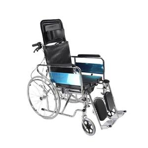 Adjustable <b>Commode</b> Wheelchair <b>Folding</b> Lightweight High Back Reclining For Elderly Disabled Manual Mobility Aid - Product Image 3