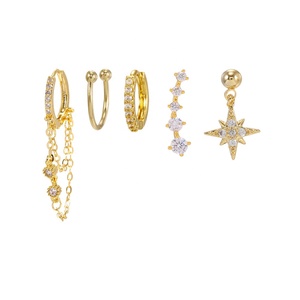 Aretes Minimalistas con Piedras Preciosas Brillantes en Forma de Estrella para Mujer, Envío Rápido, en Existencia, Juego de Aretes con Borla, Regalo para Amigas - Product Image 5