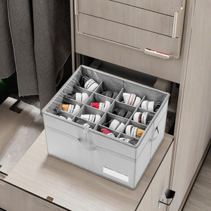 Linen Vải Lưu Trữ Hộp Cube Tủ Công Suất Lớn 3-Hai Lớp Có Thể Gập Lại Đồ Lót Ngăn Kéo Tổ Chức Hình Chữ Nhật 300D - Product Image 5
