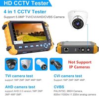 Testeur de Caméra de Surveillance 4 en 1 5 Pouces AHD TVI CVI CVBS Coaxial Analogique, Moniteur Vidéo Testeur 1080P 3MP 4MP 5MP pour Caméras Analogiques et IP