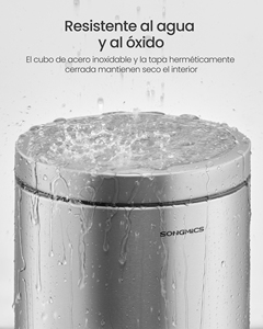 <span class=keywords><strong>Poubelle</strong></span> de toilette <span class=keywords><strong>SONGMICS</strong></span> 6L à fermeture douce avec seau intérieur en plastique amovible, <span class=keywords><strong>poubelle</strong></span> silencieuse en acier inoxydable de 6 litres avec couvercle - Product Image 3
